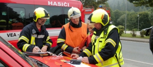 Mezinárodní cvičení hasičů v lázeňském městě Bad Elster