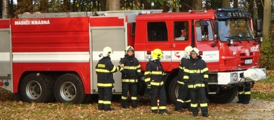Přeshraniční cvičení hasičů v Krásné
